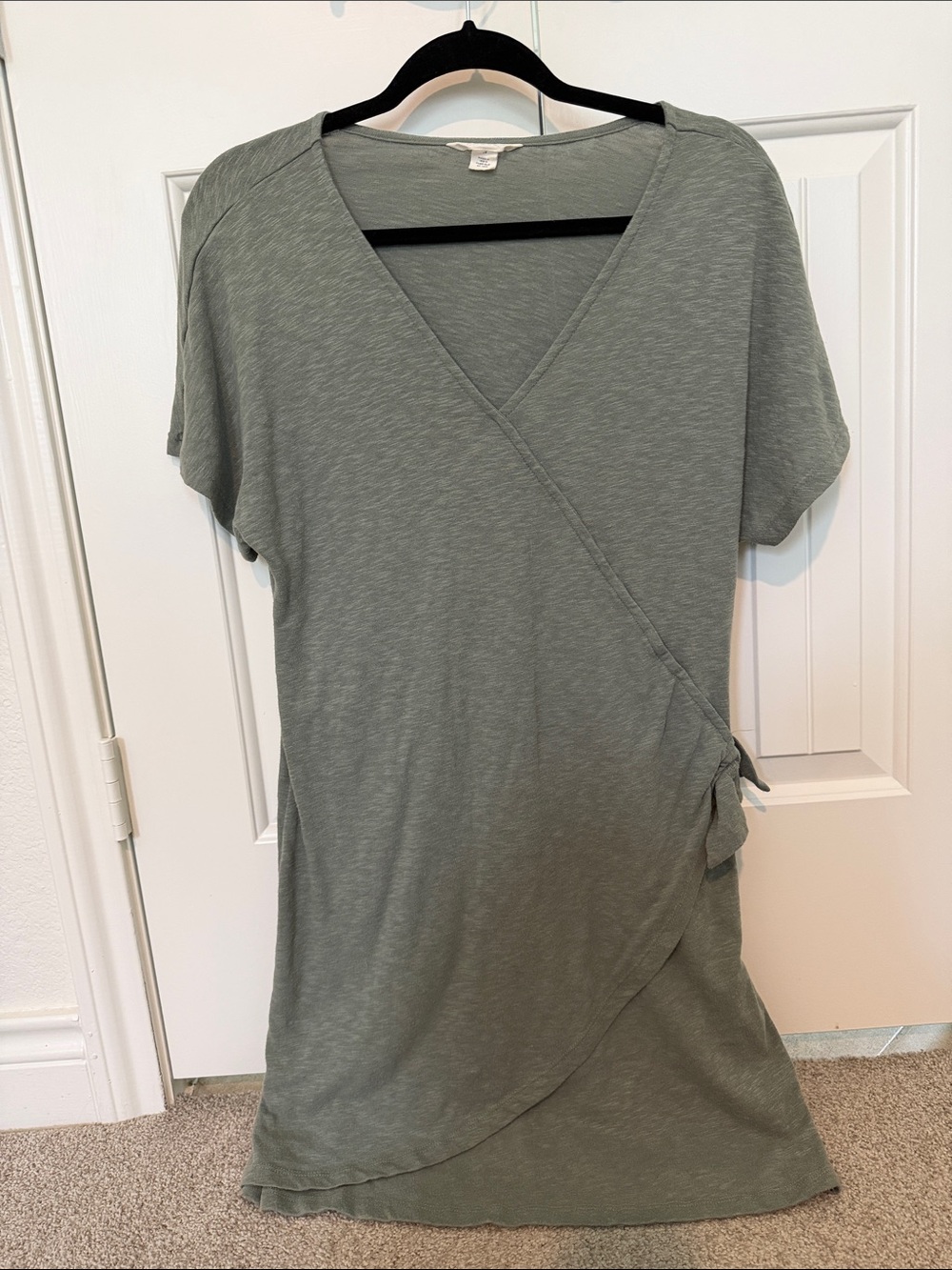 Caslon Casual Wrap Dress in Sage Green